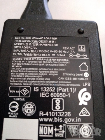 Оригинално зарядно за лаптоп DELL, снимка 5 - Кабели и адаптери - 54097693