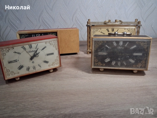 Лот 4 броя електро механични будилници Слава Наири за ремонт части, снимка 2 - Антикварни и старинни предмети - 53618398