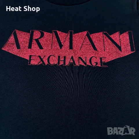 Дамска тениска Armani Exchange Glitter Logo S/S T-Shirt, снимка 2 - Тениски - 50552831