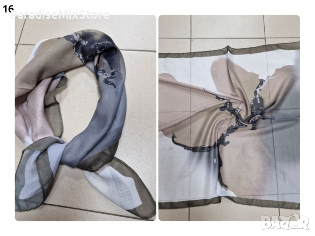 Красив дамски шал в различни принтове 70/70см, 100% памук , снимка 16 - Шалове - 44995639
