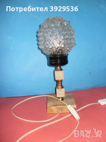 Стилна настолна винтидж мраморна лампа с глобус и h=35см, снимка 4 - Настолни лампи - 50857862