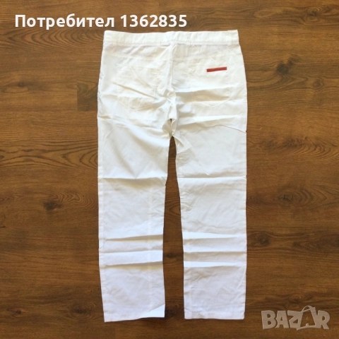 НОВ оригинални мъжки бял летен тънък панталон PRADA размер 52 / L, снимка 6 - Панталони - 52573004