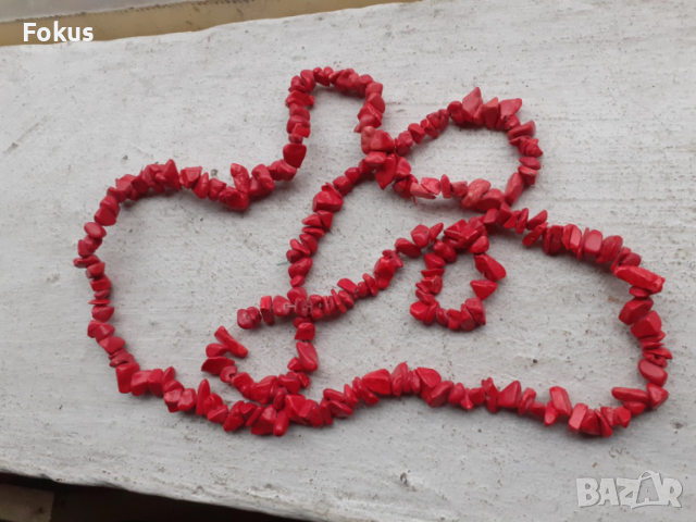 Стар дълъг гердан накит колие Корал