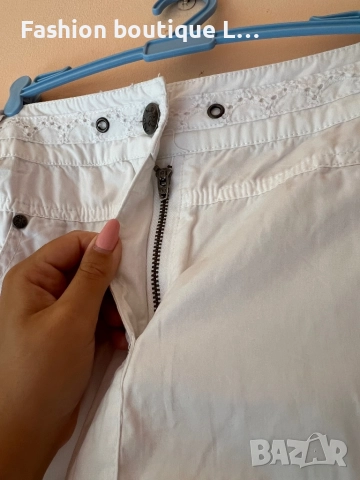 Бяла пола с джобове 40 размер 100% памук 🤍, снимка 4 - Поли - 51846084