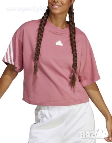 Дамска тениска ADIDAS Sportswear Future Icons 3-Stripes Tee Pink, снимка 1 - Тениски - 46166949