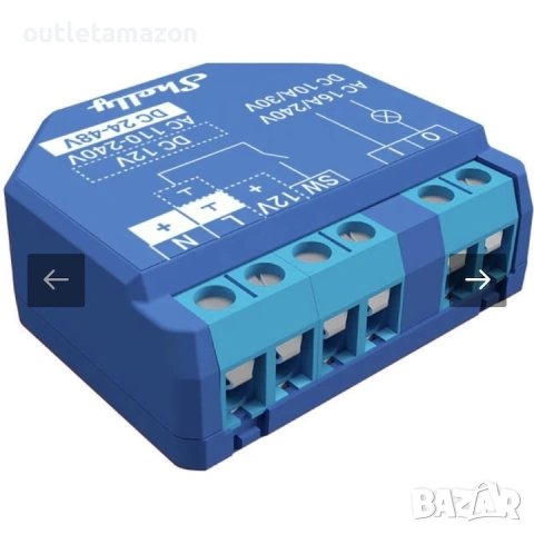 Смарт реле Shelly Plus 1, x1 канал 16A, Wi-fi и Bluetooth