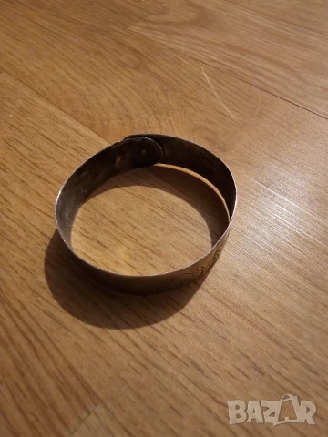 Възрожденска сребърна гривна с флорални мотиви гривната има закопчаване и е малък размер, снимка 2 - Гривни - 50832449