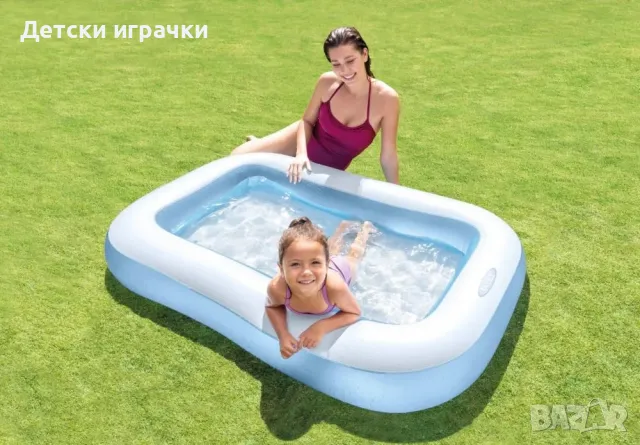 Детски басейн с меко дъно INTEX, 166 х 100 х 25 см, правоъгълен, снимка 1