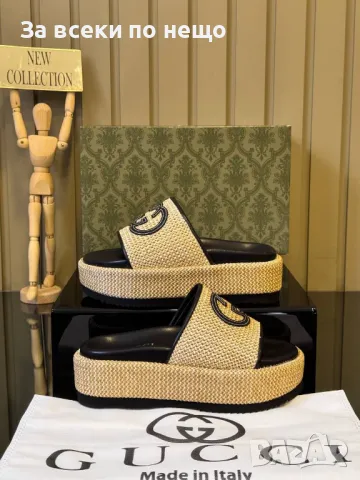 Gucci Чехли На Висока Платформа Гучи - Налични Различни Цветове Код E264, снимка 4 - Чехли - 50413100