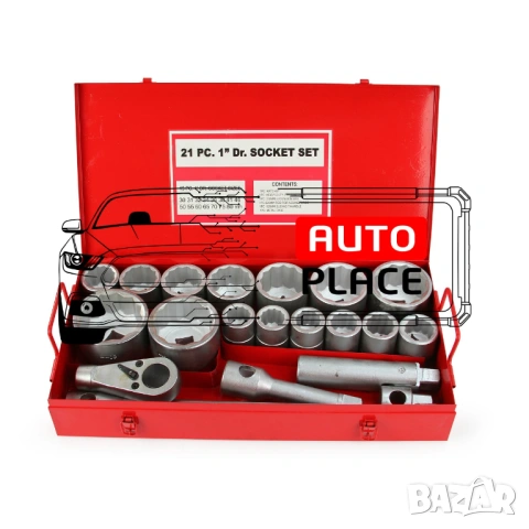 Гедоре 1″ 12-стенно 30 – 80 мм 21 части Mar-Pol, снимка 2 - Други инструменти - 53906487