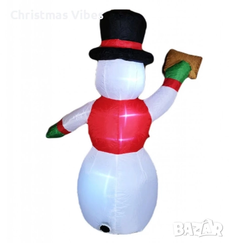 Снежен човек,надуваем,LED светлини,многоцветен, снимка 4 - Декорация за дома - 52092587