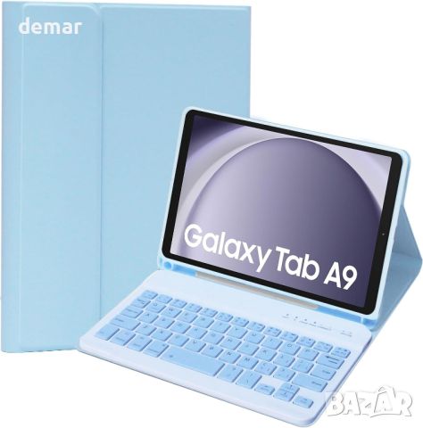 Калъф с клавиатура за Samsung Galaxy Tab A9 8.7" 2023 SM-X110/X115/X117, розов ; син, снимка 2 - Таблети - 46432729