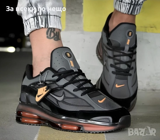 NIKE N27 INI Мъжки Маратонки С Кутия👟Мъжки Спортни Обувки Цвят Сиво и Оранжево Код S296