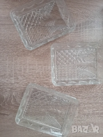 комплект 3бр. кристални чинийки от соца