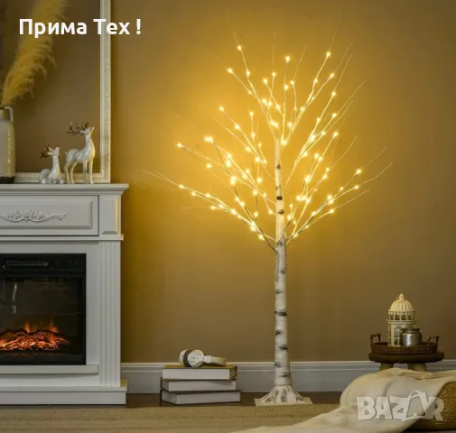 Homcom Изкуствено дърво Бреза с LED , снимка 2 - Лед осветление - 48869958