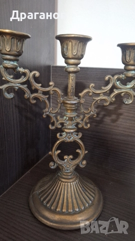 Бронзови канделабри, снимка 6 - Антикварни и старинни предмети - 52900140