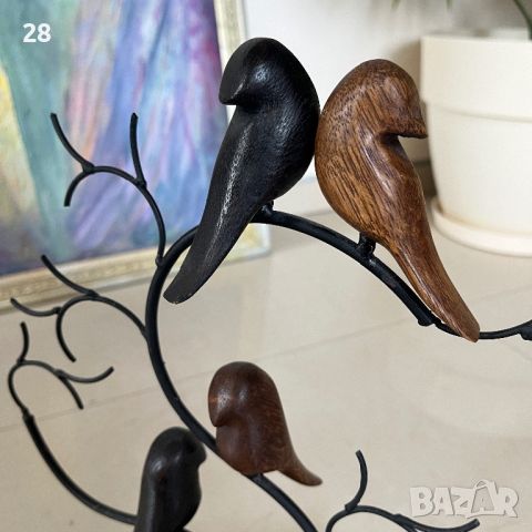 Статуетка от метал и дървени птици, снимка 2 - Декорация за дома - 46345890