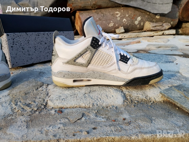 Jordan 4 retro OG white cement, снимка 5 - Маратонки - 52771859