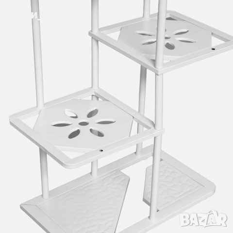 104см! Метален бял цветарник с 5 гнезда, снимка 3 - Декорация за дома - 53929911