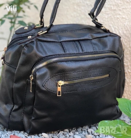 Голяма дамска чанта от висококачествена еко кожа 