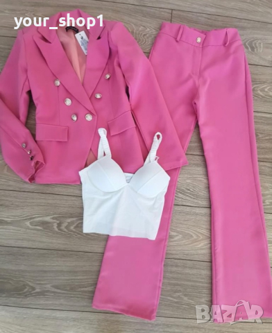 Дамско сако + панталон розово 