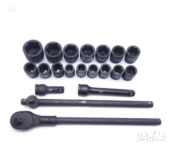 Комплект ударни вложки 3/4 с тресчотка - гедоре