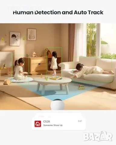 Нова ZOSI Камера за вътрешно наблюдение 360°, бебе/домашен любимец мониторинг, снимка 3 - IP камери - 49956823