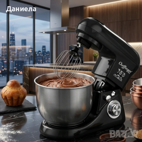 Планетарен миксер 1600W с 6.5L купа – мощност за перфектно тесто, кремове и десерти, снимка 5 - Миксери - 54286625