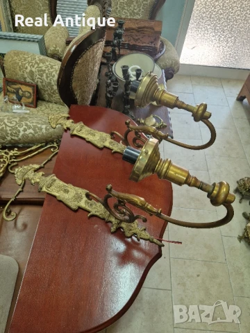 Чифт стари страхотни антикварни френски бронзови аплици 