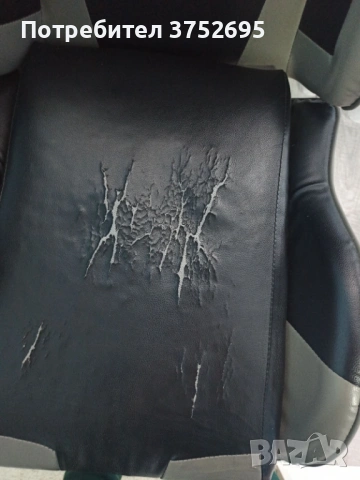 Черен кожен геймърски стол., снимка 5 - Столове - 53833969