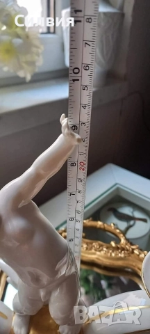 Рядък Арт Деко порцеланов свещник , снимка 7 - Антикварни и старинни предмети - 52959222