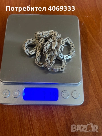 Кралска плетка 72гр 59-60см 925, снимка 2 - Колиета, медальони, синджири - 54172251