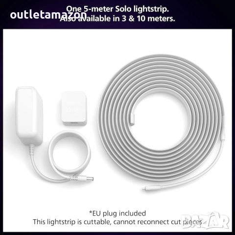 LED лента RGBWW Philips Hue Solo, Bluetooth, zigbee, 20W, 1700 лумена, Цветна светлина, IP20, 5 м, снимка 3 - Лед осветление - 52455251