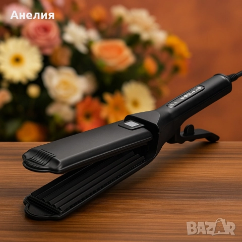 Професионална турмалинова преса за коса с йони за всички типове коса за вафлички