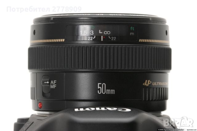 ! Canon EF 50mm F1.4 USM (супер светлосилен универсален)+сеник !, снимка 2 - Обективи и филтри - 45170285