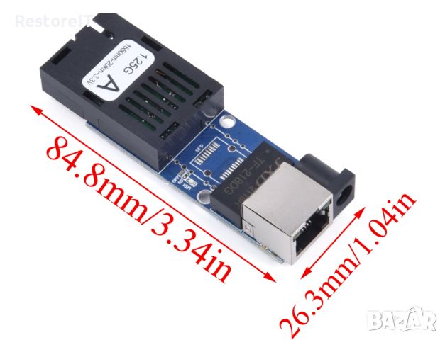 Gigabit Fiber OpticalMedia Converter 10/100/1000Mbps - комплект 2 броя, снимка 2 - Мрежови адаптери - 45477606