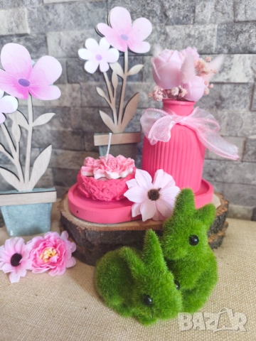 Ръчно изработени керамични декорации със сапунени цветя , снимка 2 - Декорация за дома - 54006298