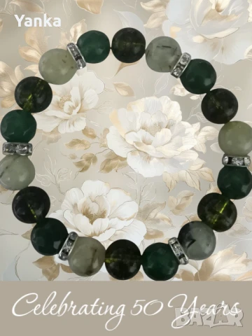 Гривна ръчна изработка-Котешко око, снимка 5 - Гривни - 51296706