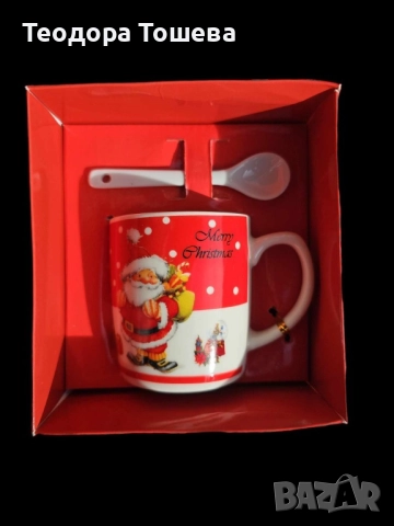 Коледна чаша с лъжичка , снимка 4 - Чаши - 52475943