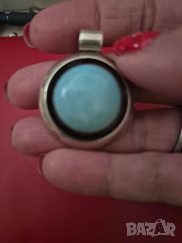 сребро и ларимар, снимка 2 - Колиета, медальони, синджири - 53060229