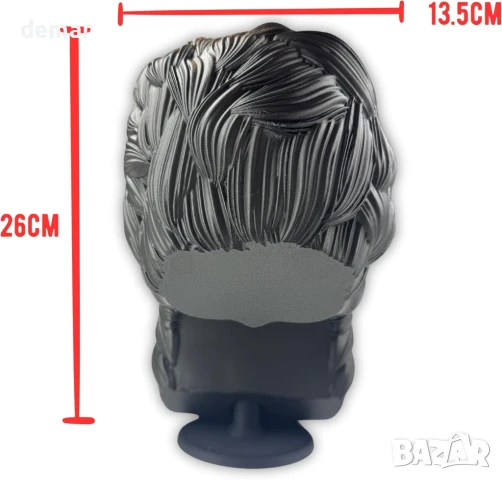 Готическа стойка за слушалки с дизайн на череп с брада, матово черно покритие, снимка 4 - Слушалки и портативни колонки - 50602030