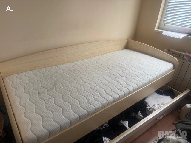 Единично легло + матрак , снимка 3 - Спални и легла - 54099847