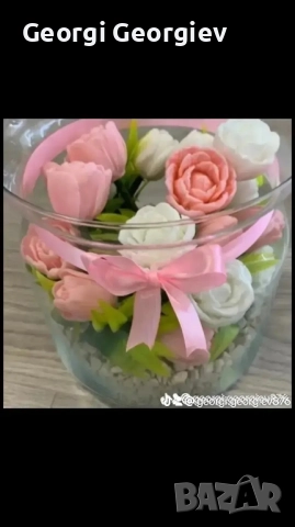 цветя изработени с глицеринов ароматен сапун , снимка 4 - Други - 51962068