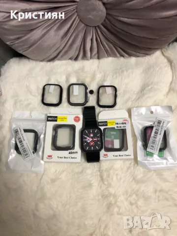 apple watch 7 45 mm с каишки и протектори, снимка 6 - Смарт часовници - 48122508