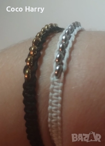 Гривна макраме,с Хематит,ръчно изработена