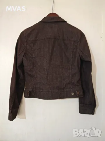 Ново дамско дънково яке тъмно кафяво S размер , снимка 2 - Якета - 49939170