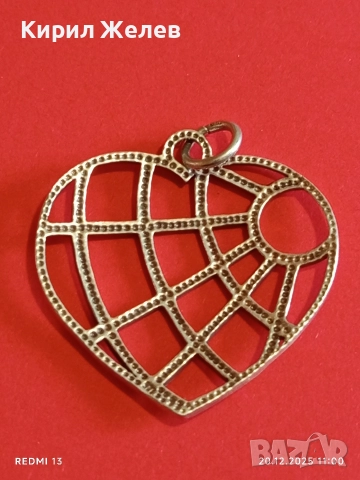 СРЕБЪРНА ВИСУЛКА във ФОРМАТА на СЪРЦЕ ❤️ ПОДХОДЯЩ АКСЕСОАР за ЕЖЕДНЕВИЕТО 52471, снимка 6 - Колиета, медальони, синджири - 52855553