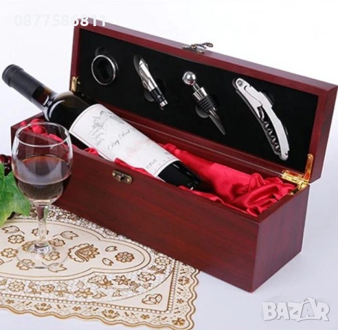 НОВА ДЪРВЕНА КУТИЯ С АКСЕСОАРИ ЗА ВИНО И ШАХ.ЛУКСОЗНИ ПОДАРЪЧНИ СЕТОВЕ ЗА ВИНО.ЛУКСОЗЕН СЕТ ЗА ВИНО+, снимка 5 - Подаръци за мъже - 53737155