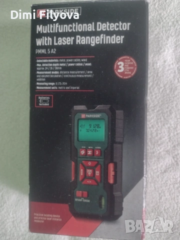 Мултифункционален детектор с лазерен далекомер PARKSIDE  - нов 