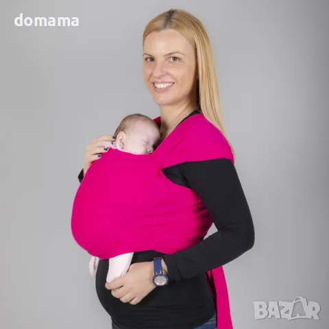 OmniaBaby еластичен слинг едноцветен - Fuchsia, снимка 3 - Кенгура и ранички - 46942782